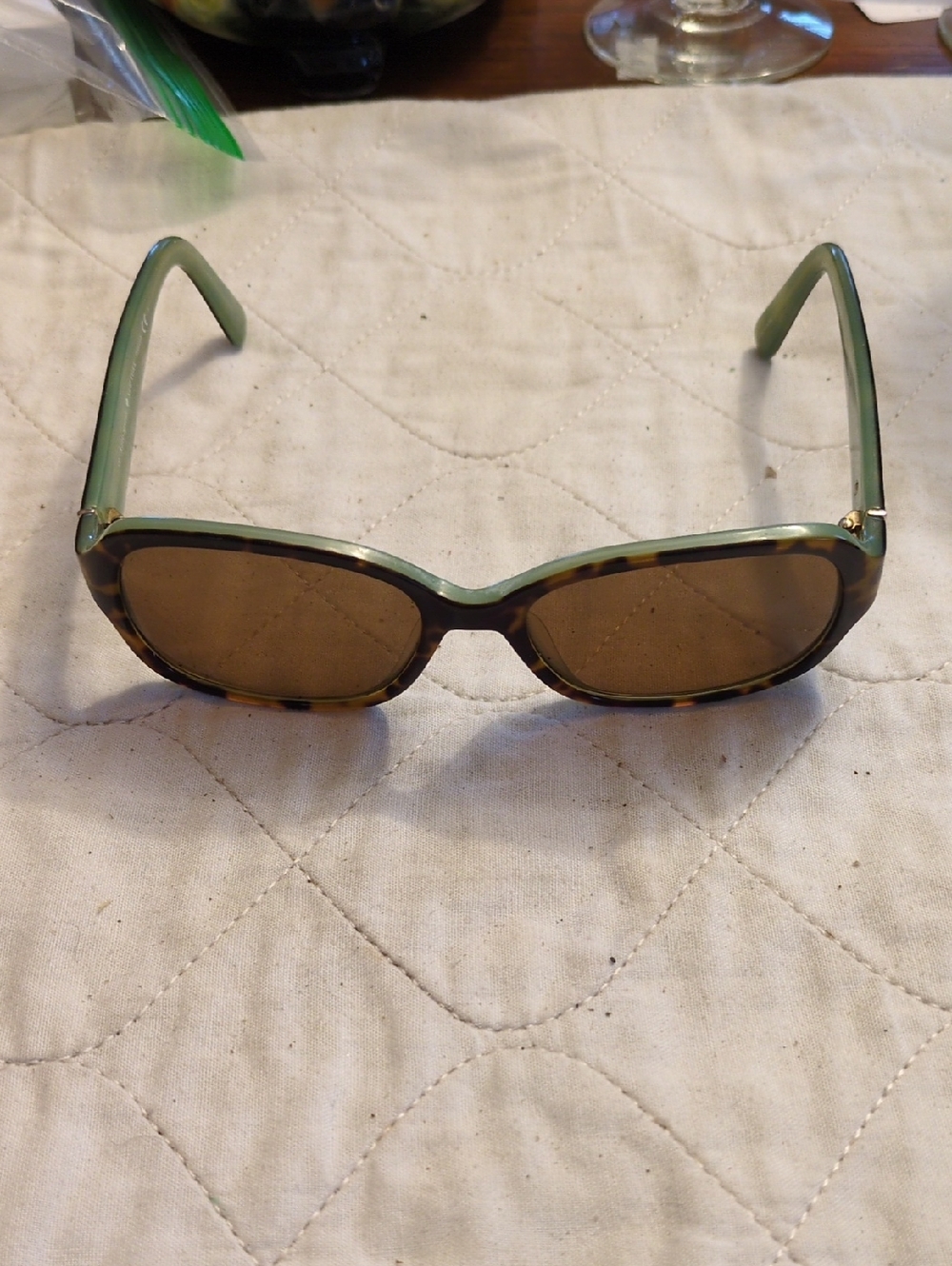 kate spade Akira Green and Tortoiseshell Women’s Sunglasses with Brown Lenses
